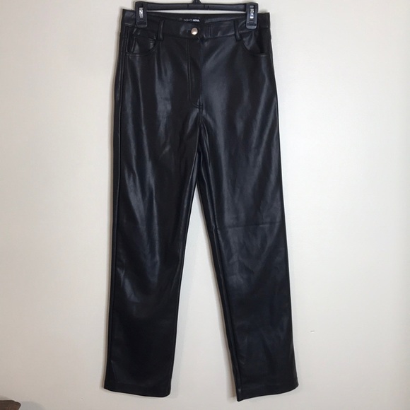 Fashion nova black faux leather pants size medium - Picture 1 of 12